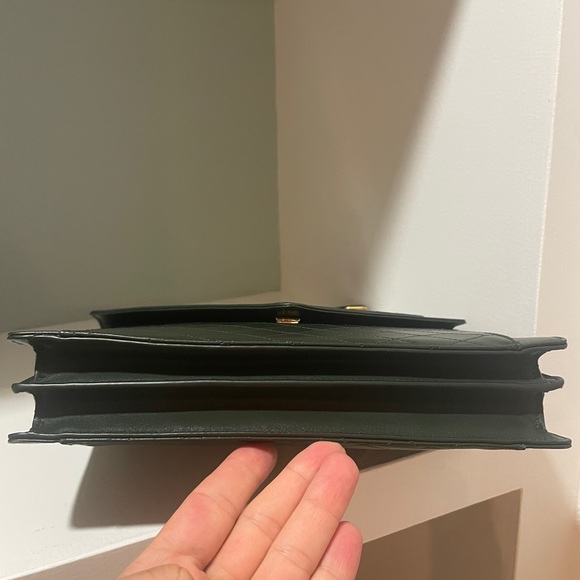 Saint Laurent Medium Gaby Quilted Leather Shoulder Bag Green VERT FONCE NEW YSL - Picture 8 of 15